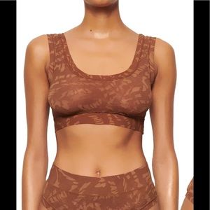 NWT SKIMS Summer Mesh Scoop Neck Bralette New Bra Latte Swirl
